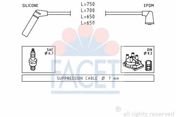 Facet 4.9420 Ignition cable kit 49420