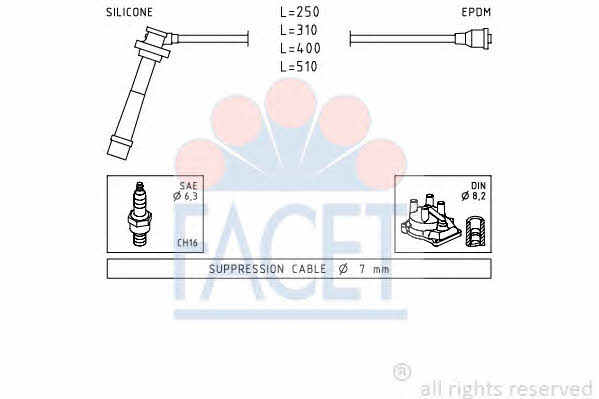 Facet 4.9434 Ignition cable kit 49434