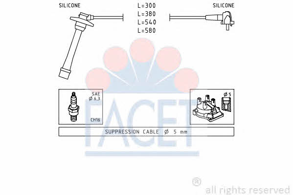 Facet 4.9435 Ignition cable kit 49435