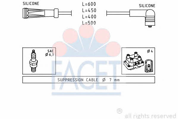 Facet 4.9447 Ignition cable kit 49447