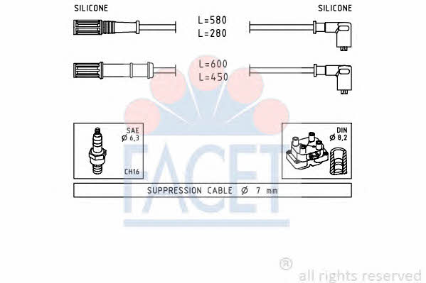 Facet 4.9451 Ignition cable kit 49451