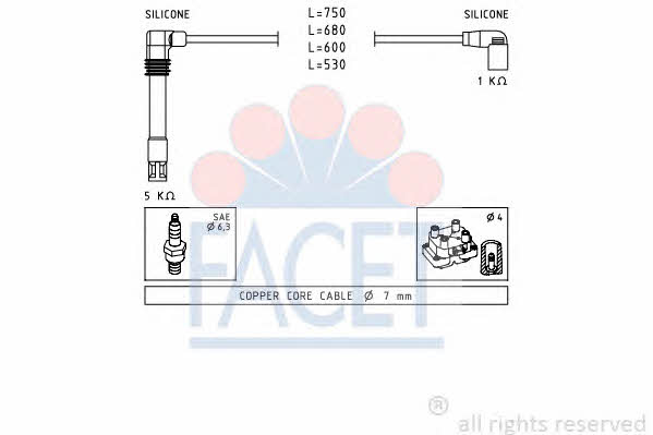 Facet 4.9468 Ignition cable kit 49468