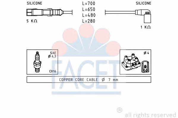 Facet 4.9479 Ignition cable kit 49479