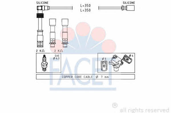 Facet 4.9491 Ignition cable kit 49491