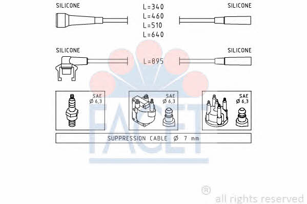 Facet 4.9499 Ignition cable kit 49499