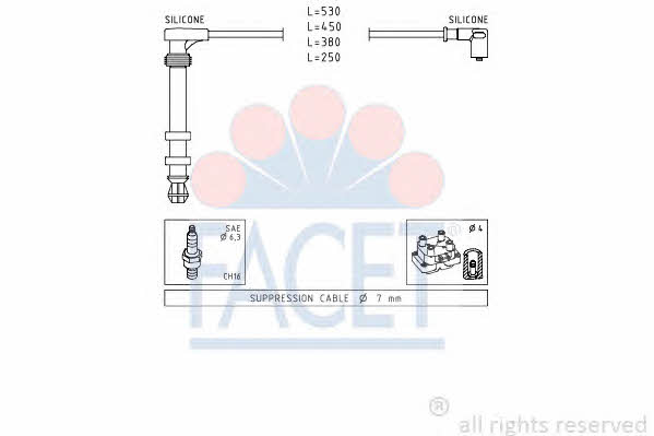 Facet 4.9503 Ignition cable kit 49503