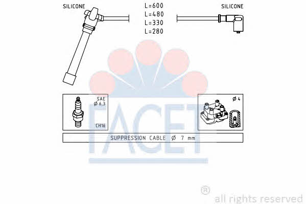 Facet 4.9505 Ignition cable kit 49505