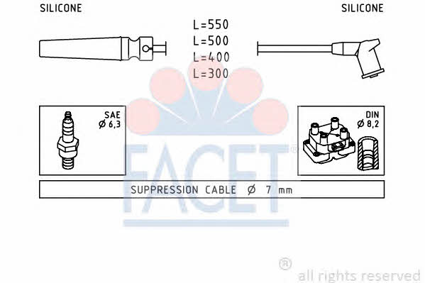 Facet 4.9509 Ignition cable kit 49509