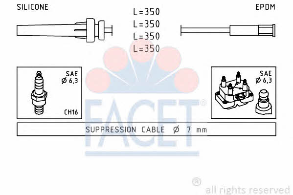 Facet 4.9511 Ignition cable kit 49511