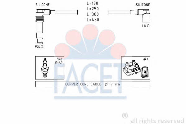 Facet 4.9562 Ignition cable kit 49562