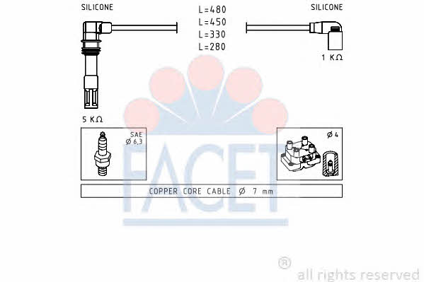 Facet 4.9575 Ignition cable kit 49575