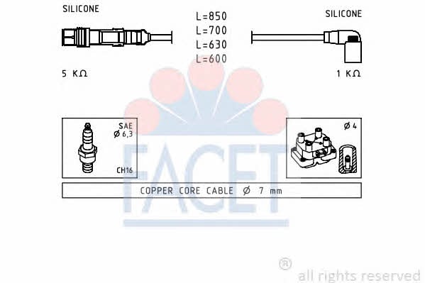 Facet 4.9601 Ignition cable kit 49601