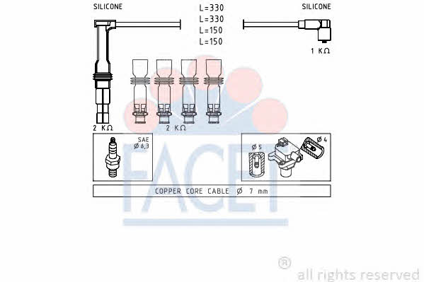 Facet 4.9608 Ignition cable kit 49608