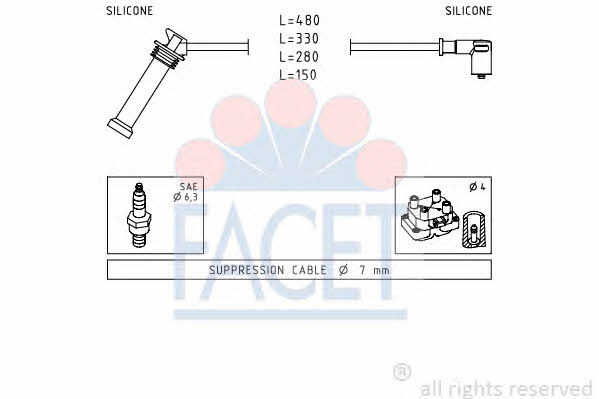 Facet 4.9614 Ignition cable kit 49614