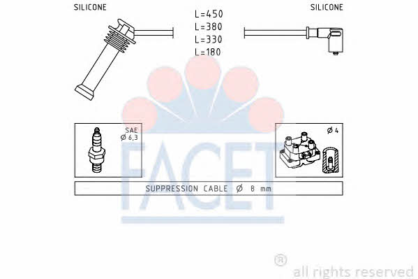 Facet 4.9624 Ignition cable kit 49624