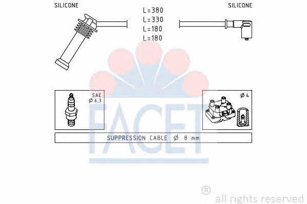 Facet 4.9625 Ignition cable kit 49625