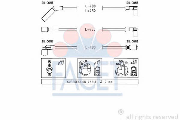 Facet 4.9634 Ignition cable kit 49634