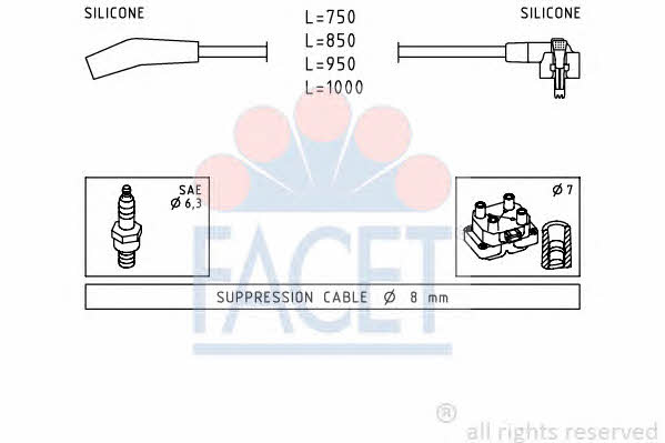 Facet 4.9639 Ignition cable kit 49639