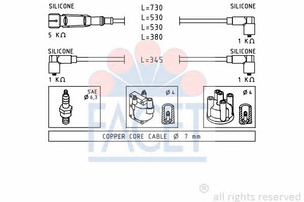 Facet 4.9641 Ignition cable kit 49641