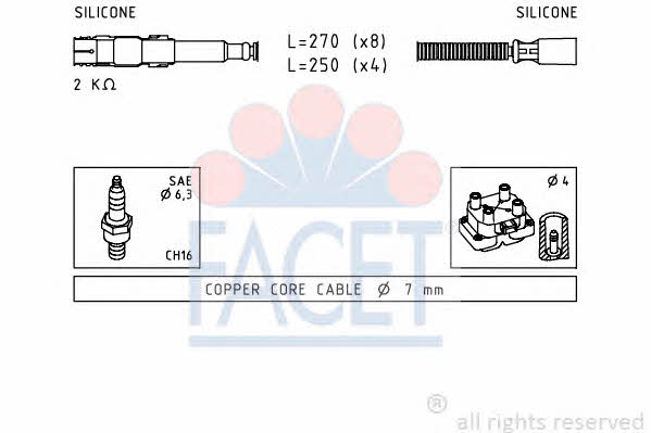 Facet 4.9649 Ignition cable kit 49649