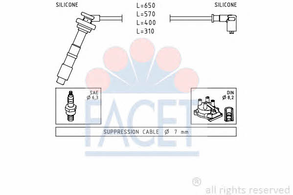 Facet 4.9658 Ignition cable kit 49658