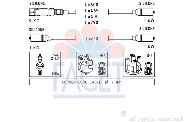 Facet 4.9667 Ignition cable kit 49667