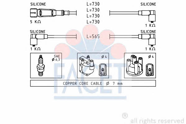 Facet 4.9671 Ignition cable kit 49671