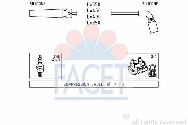 Facet 4.9680 Ignition cable kit 49680