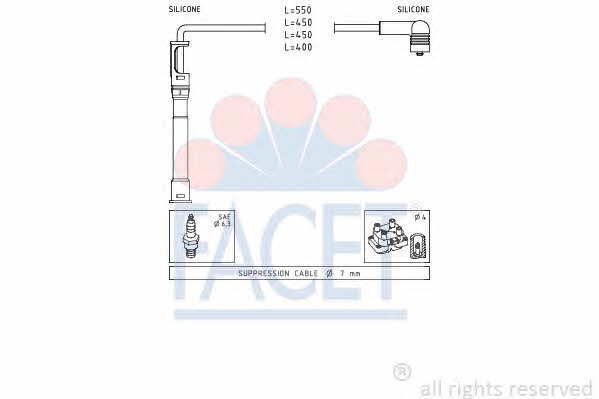 Facet 4.9681 Ignition cable kit 49681