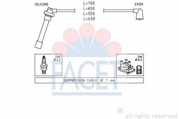 Facet 4.9686 Ignition cable kit 49686