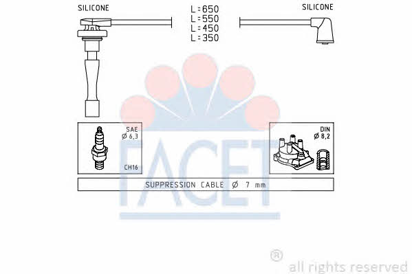 Facet 4.9709 Ignition cable kit 49709