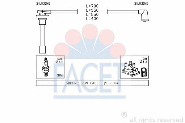 Facet 4.9711 Ignition cable kit 49711