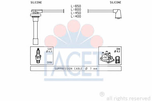 Facet 4.9714 Ignition cable kit 49714