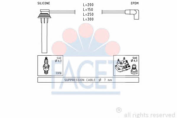 Facet 4.9719 Ignition cable kit 49719