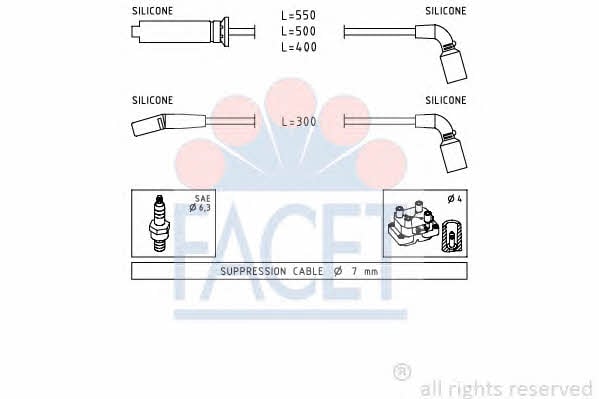 Facet 4.9731 Ignition cable kit 49731