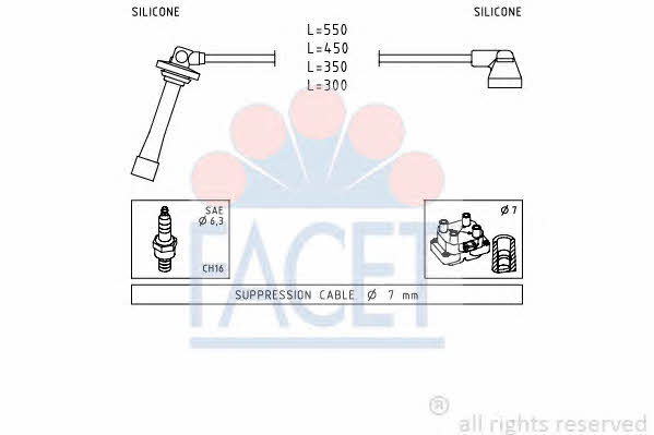 Facet 4.9739 Ignition cable kit 49739