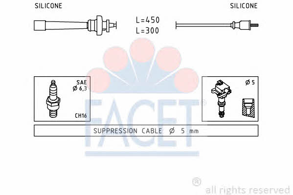 Facet 4.9764 Ignition cable kit 49764