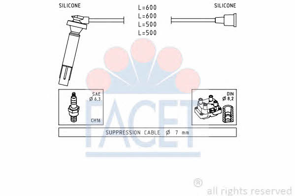 Facet 4.9817 Ignition cable kit 49817