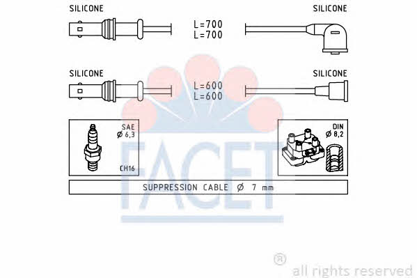 Facet 4.9835 Ignition cable kit 49835