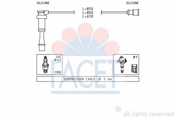 Facet 4.9845 Ignition cable kit 49845