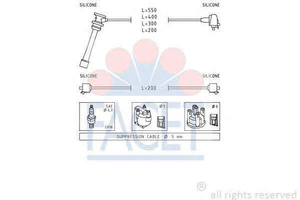 Facet 4.9855 Ignition cable kit 49855