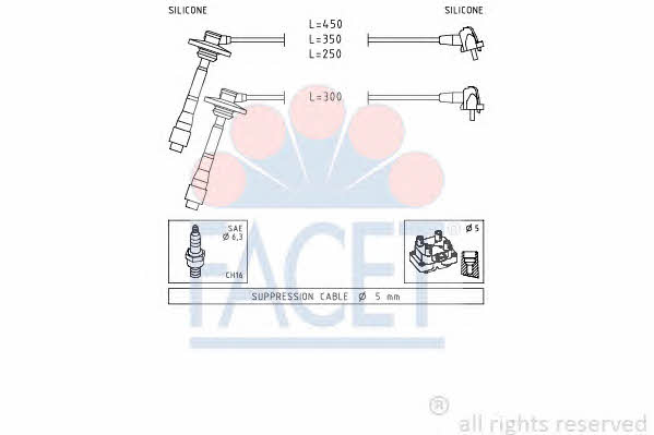 Facet 4.9880 Ignition cable kit 49880