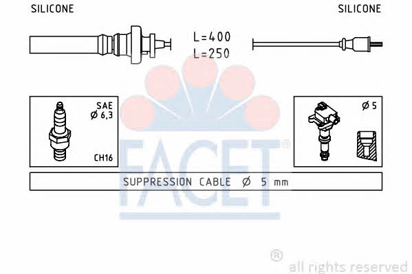 Facet 4.9883 Ignition cable kit 49883