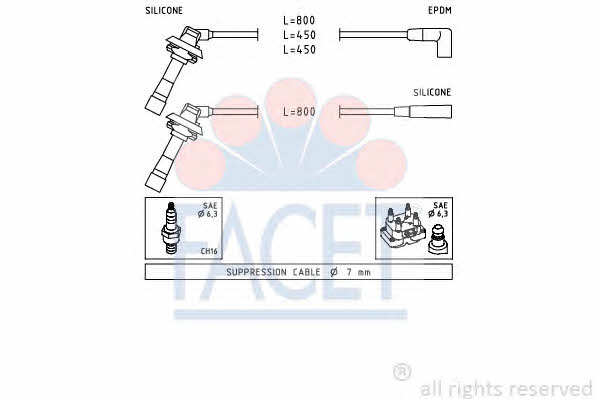 Facet 4.9887 Ignition cable kit 49887
