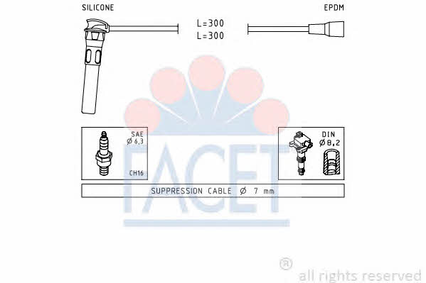 Facet 4.9889 Ignition cable kit 49889