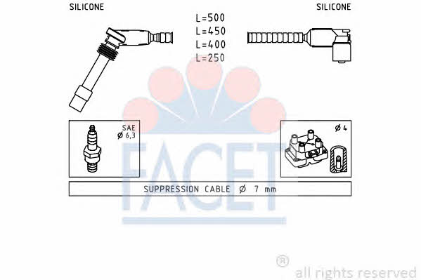 Facet 4.9904 Ignition cable kit 49904