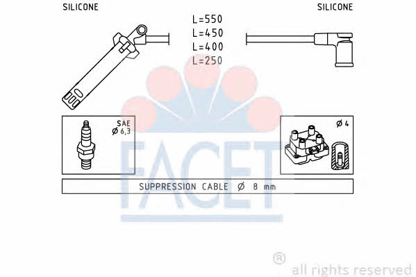 Facet 4.9976 Ignition cable kit 49976