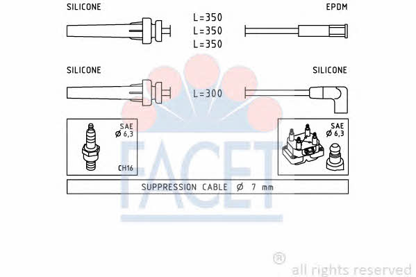 Facet 4.9990 Ignition cable kit 49990