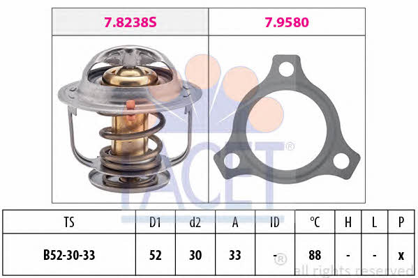  7.8238 Thermostat, coolant 78238