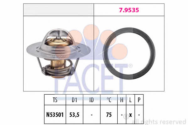 Facet 7.8249 Thermostat, coolant 78249